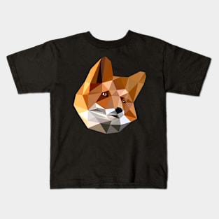 Fox Wild Life Polygonal Style Animal Portrait Kids T-Shirt